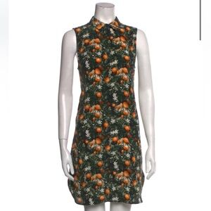 Equipment silk shirt dress orange blossoms size small